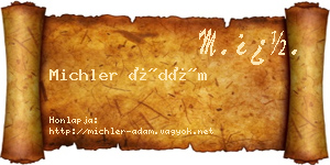 Michler Ádám névjegykártya